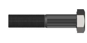 Tornillo hexagonal 1/4" × 2", grado 2